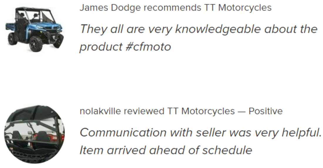 TT Motorsports MN Customer Testimonials